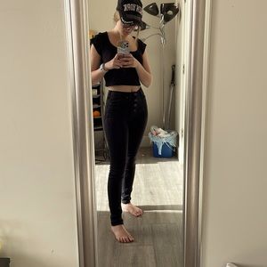 Black high rise skinny jeans. Size 1.